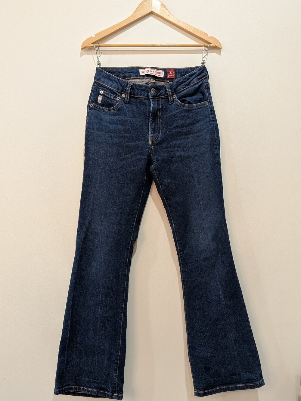 Superdry Women’s Dark Washed Slim Flare Jeans, 28"WX30"L